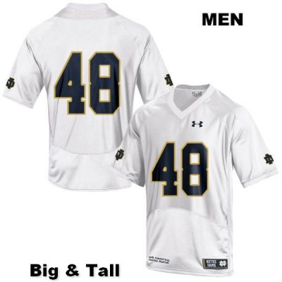 Notre Dame Fighting Irish Men's Xavier Lezynski #48 White Under Armour No Name Authentic Stitched Big & Tall College NCAA Football Jersey WNR1799YG